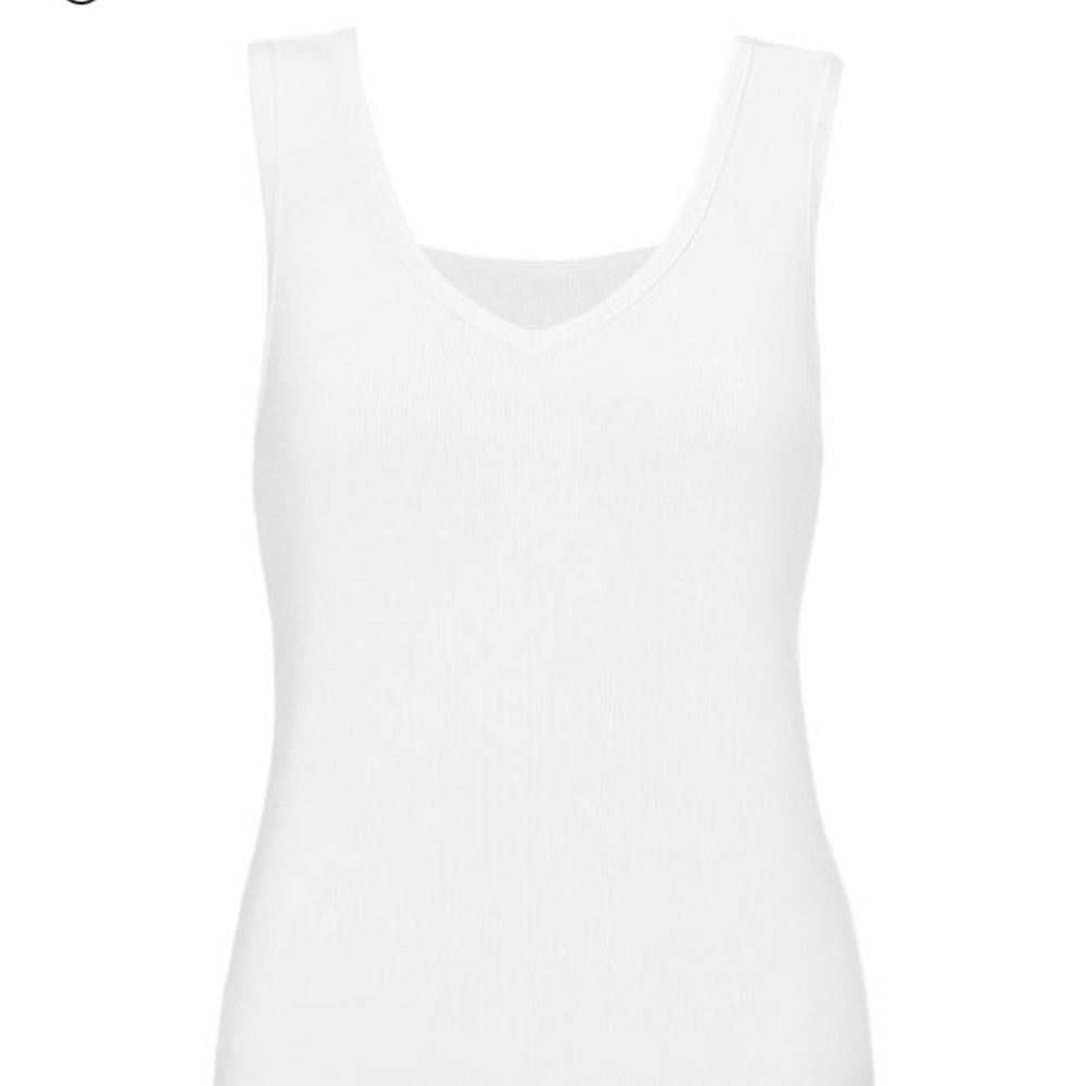 Cabi White Busy Tank - Worn Once - Square Back - 6139 - Size S